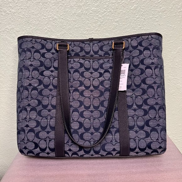 Coach Hudson Double Handle Tote In Signature Chambray c8182 - Picture 3 of 7